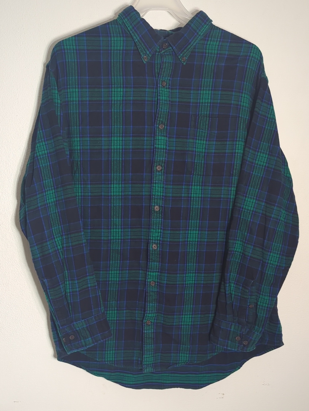 Lands End Mens Flannel Plaid Button Down Shirt Christmas Holiday Big Tall 2XL